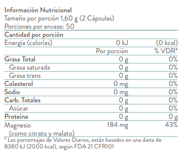 magnesio complex ingredientes